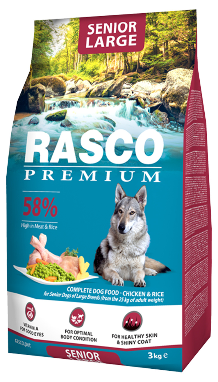 Rasco Premium Сухой корм с курицей для пожилых собак крупных пород