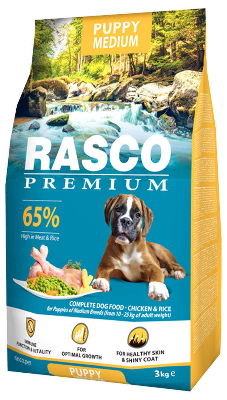 Rasco Premium Сухой корм с курицей для щенков средних пород