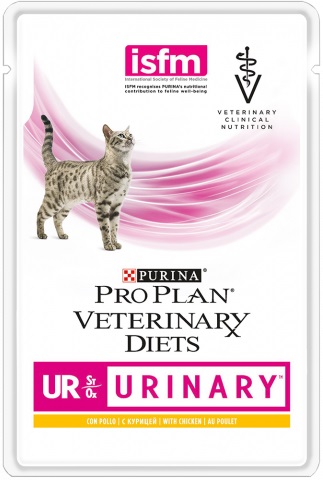 Veterinary Diets UR Urinary влажный корм для кошек для лечения и профилактики МКБ, с курицей, Purina Pro Plan