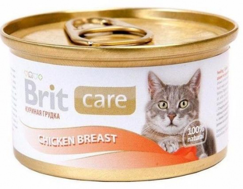 Care Cat консервы для кошек, с курицей, Brit