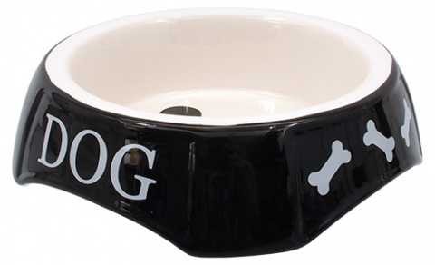 миска керамическая 18,5*5,5см. черная, Dog Fantasy