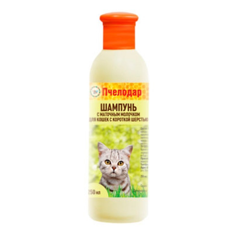 Шампунь  для короткошерстных кошек с маточным молочком, Пчелодар от зоомагазина Дино Зоо