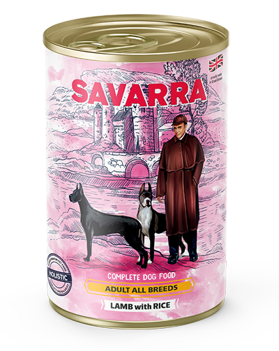 SAVARRA 395г. Adult Dog консервированный корм для собак Ягнёнок/Рис