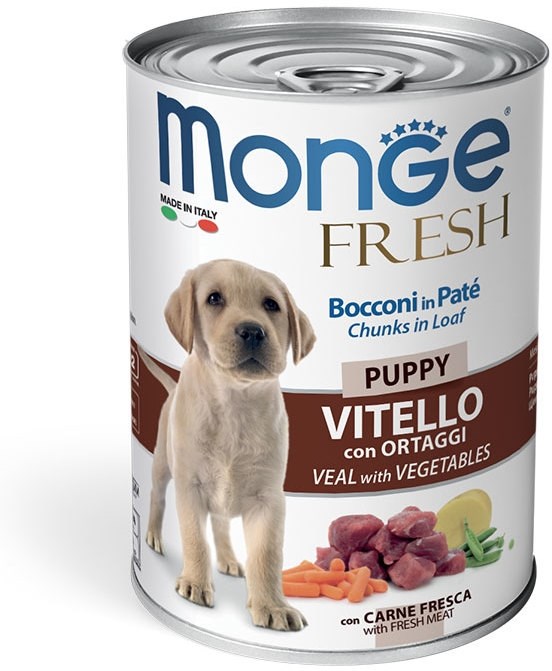 Dog Fresh консервы для щенков мясной рулет телятина  с овощами, Monge от зоомагазина Дино Зоо