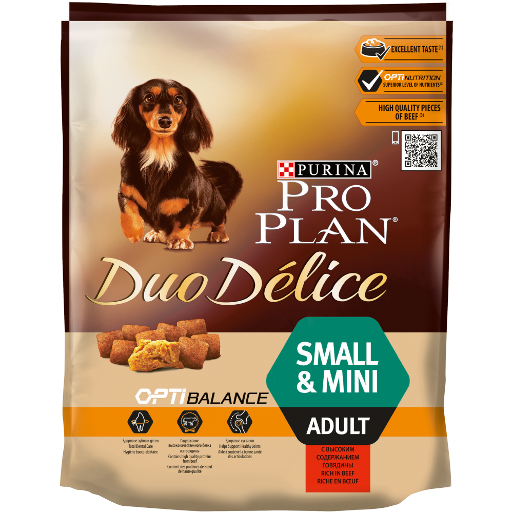Purina Pro Plan  DuoDelice Small&Mini Корм сухой для собак мелких пород Говядина/Рис