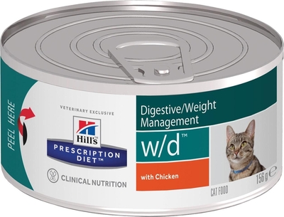 Корм влажный для кошек W/D лечение сахарного диабета, запоров, колитов, контроль веса, Hill's