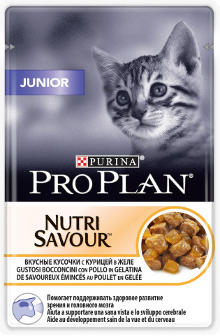 Nutrisavour Junior влажный корм для котят, с курицей в желе, Purina Pro Plan от зоомагазина Дино Зоо