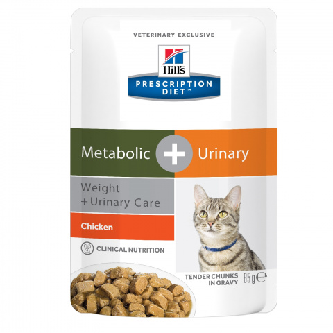 Корм Диета пауч для кошек Metabolic+Urinary для коррекции веса, Hill's от зоомагазина Дино Зоо