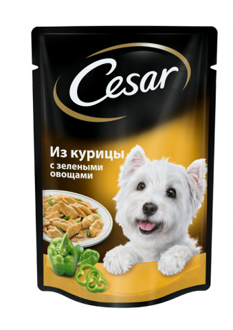Консервы для собак Курица с зелеными овощами, Cesar