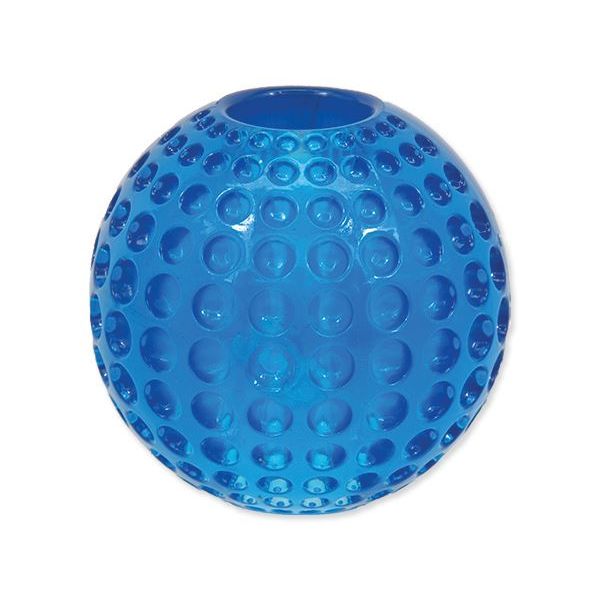 Игрушка для собак мячик с отверстием ребристый синий 6,3 см Dog Fantasy