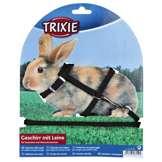 Шлейка для кролика с поводком, нейлон Trixie