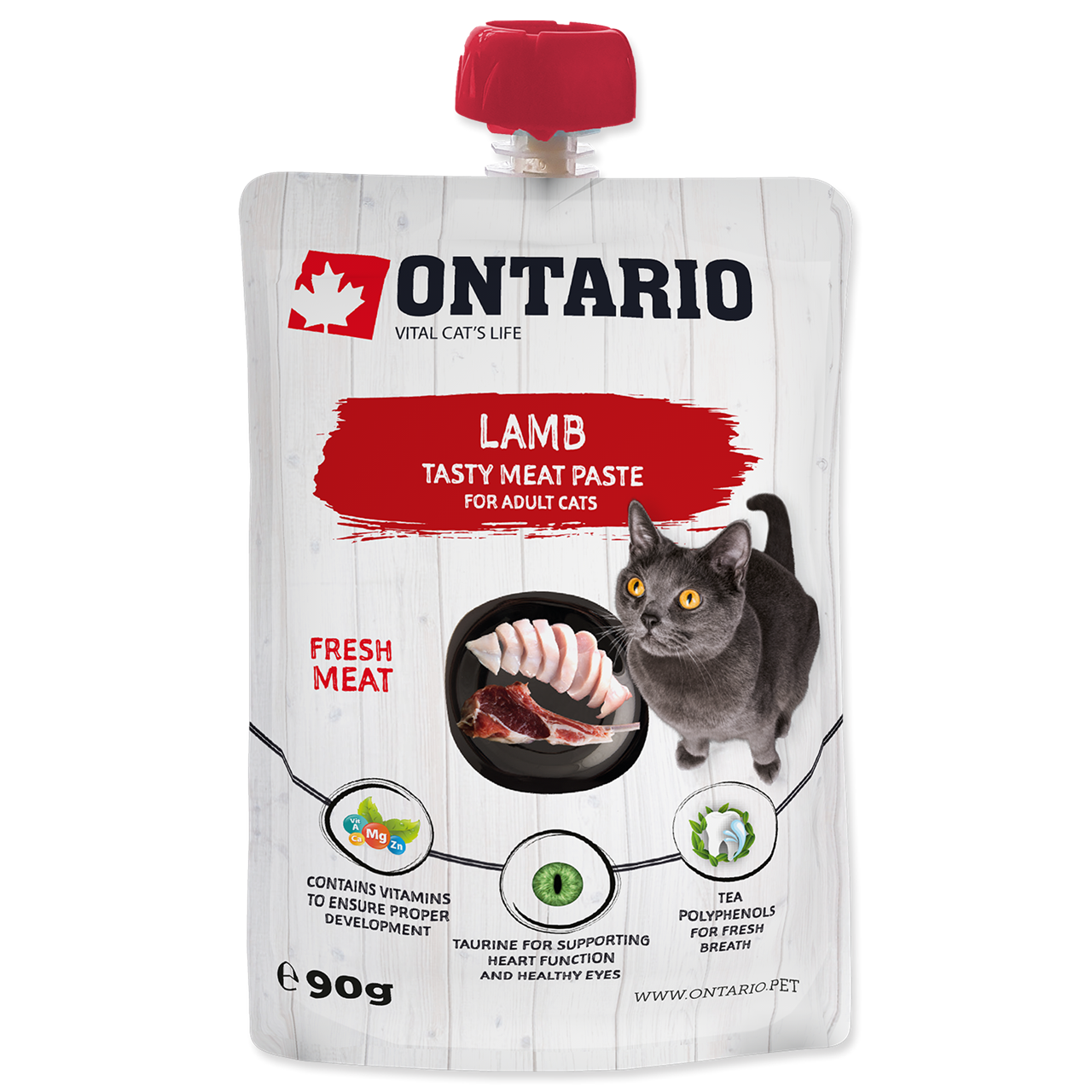 Ontario паштет из свежего мяса ягнёнка для кошек 90г от зоомагазина Дино Зоо