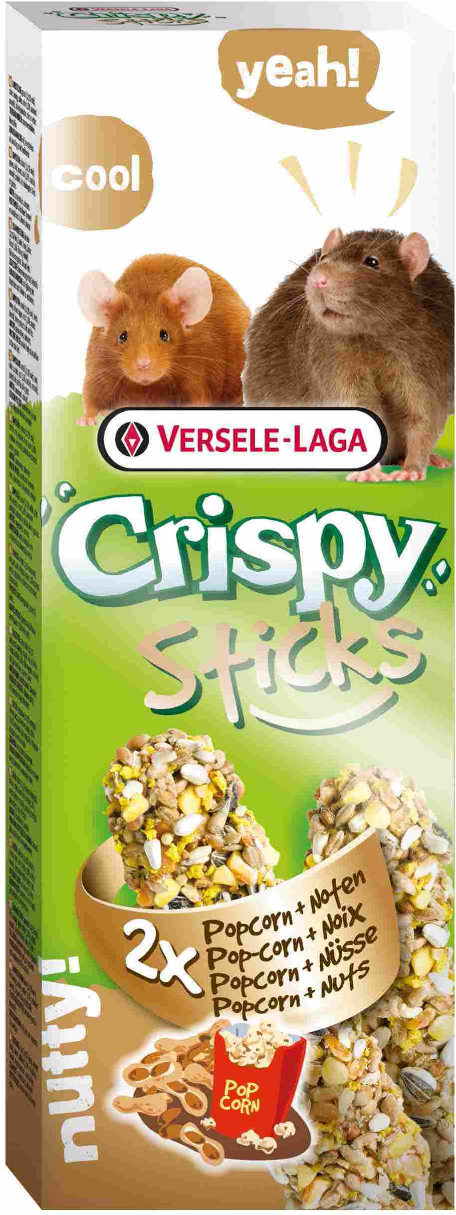 VERSELE-LAGA палочки для крыс и мышей Crispy с попкорном и орехами 2х55 г от зоомагазина Дино Зоо
