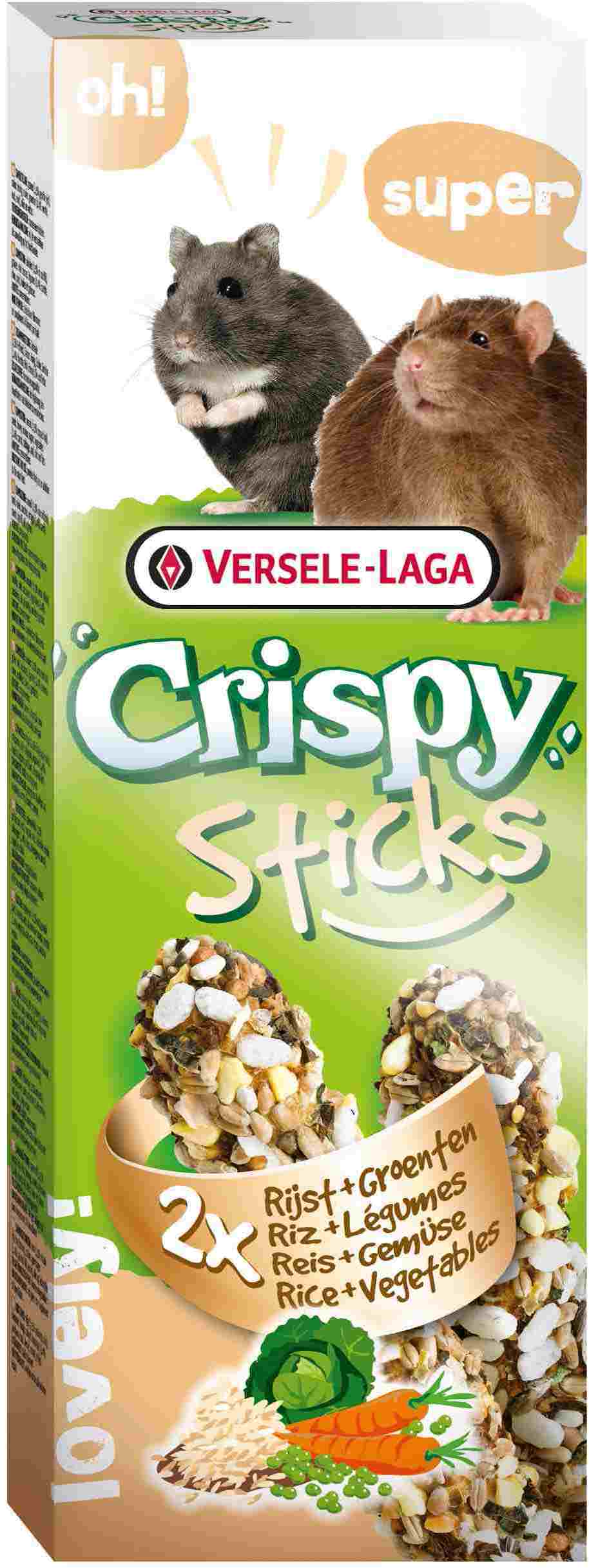 VERSELE-LAGA палочки для хомяков и крыс Crispy с рисом и овощами 2х55 г от зоомагазина Дино Зоо
