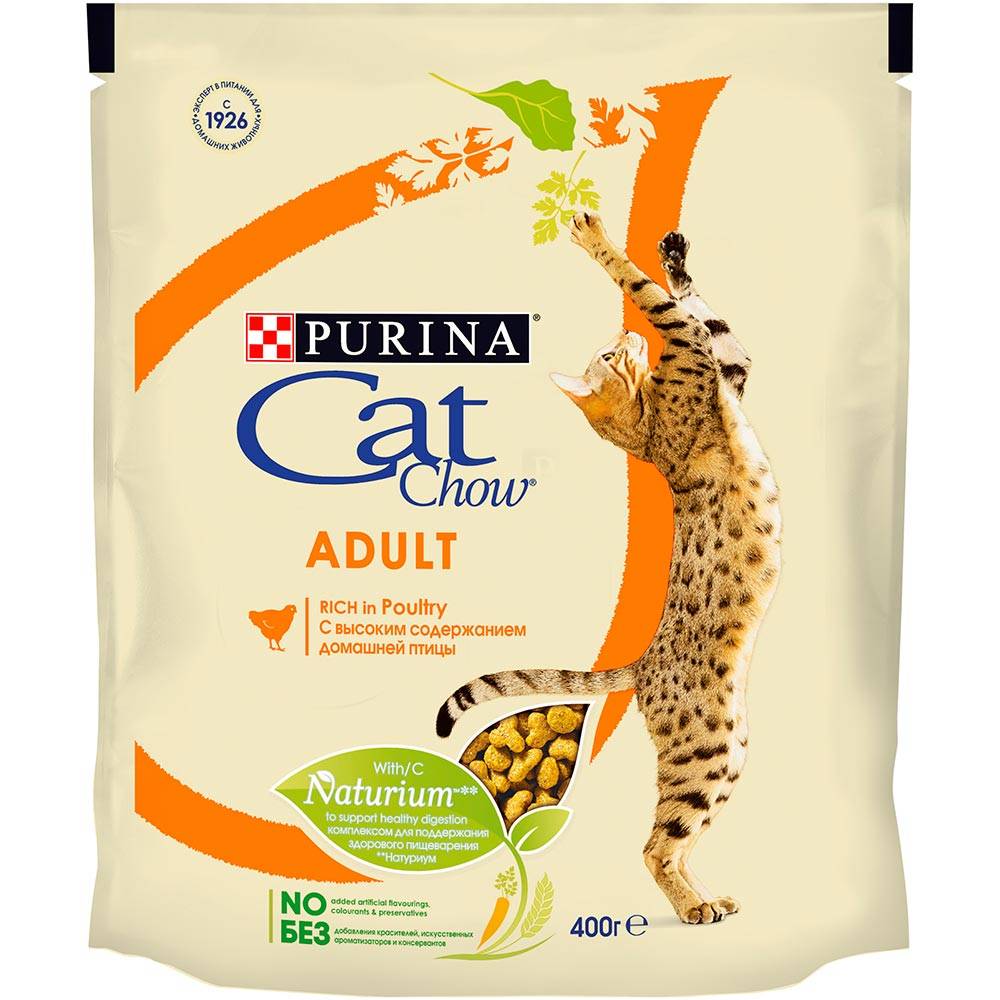 25% "Adult" Корм сухой для кошек Домашняя птица, Purina Cat Chow