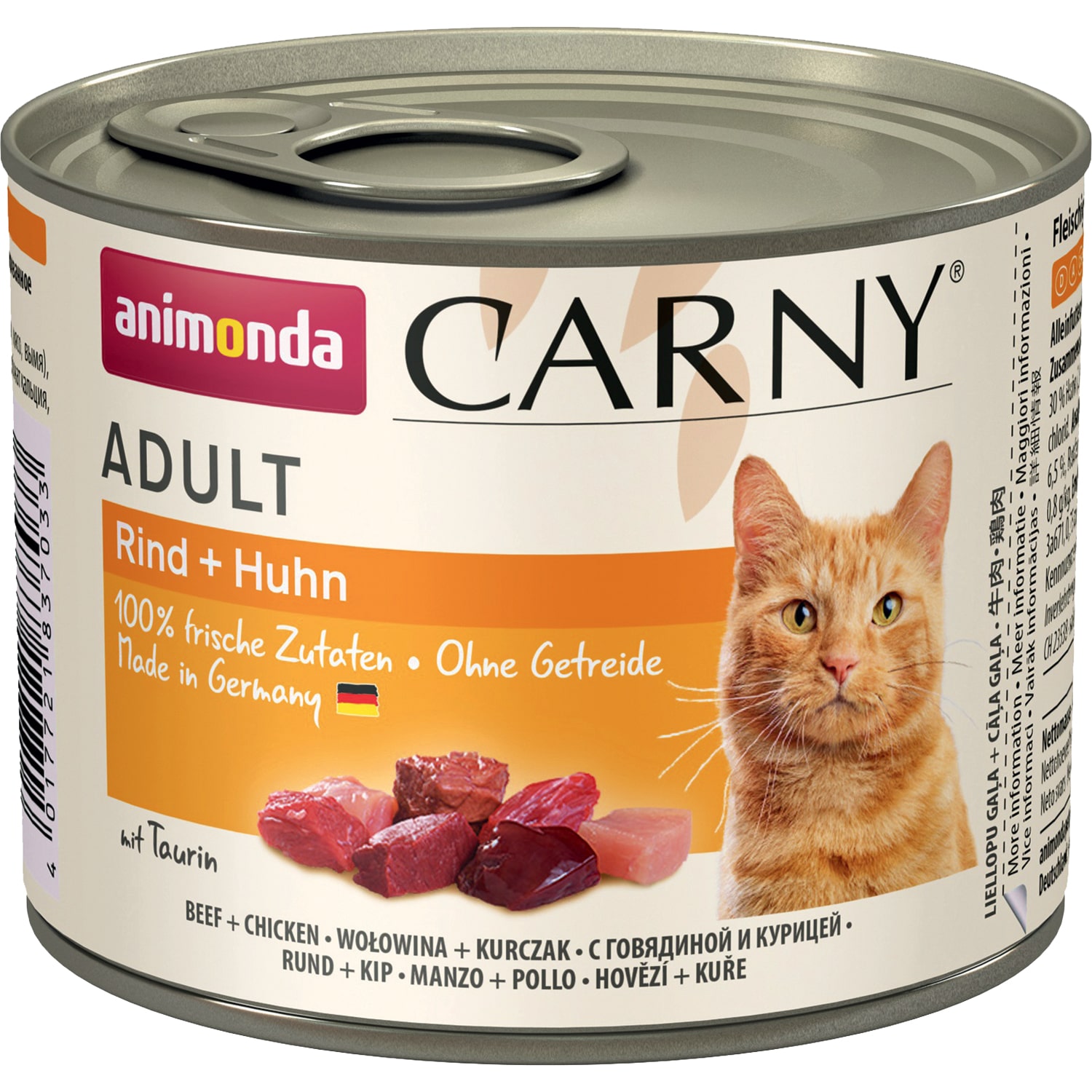 Carny Adult консервы для кошек старше 1 года, с говядиной и курицей, Animonda