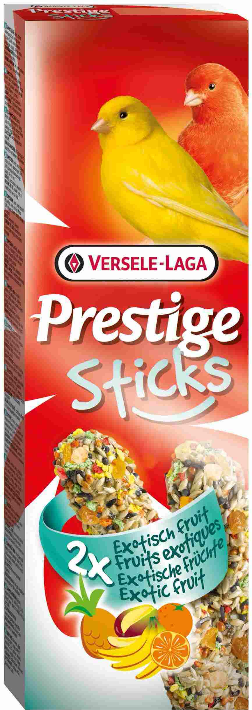 Палочки для канареек Prestige с экзотическими фруктами 2х30 г, VERSELE-LAGA от зоомагазина Дино Зоо