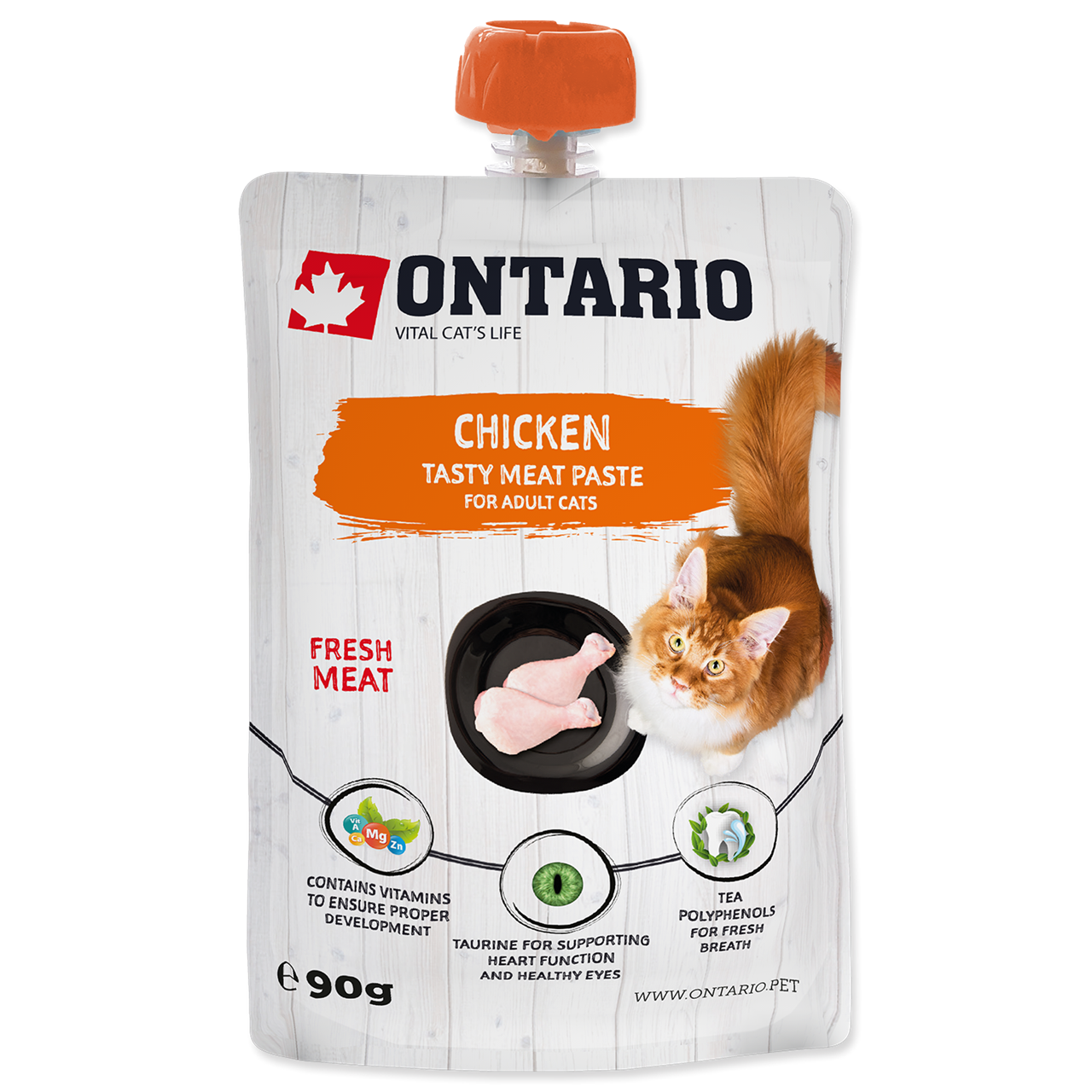 Ontario паштет из свежего мяса курицы для кошек 90г от зоомагазина Дино Зоо