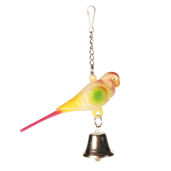 Игрушка для птиц Пластиковый попугай с колокольчиком, 9 см Trixie от зоомагазина Дино Зоо