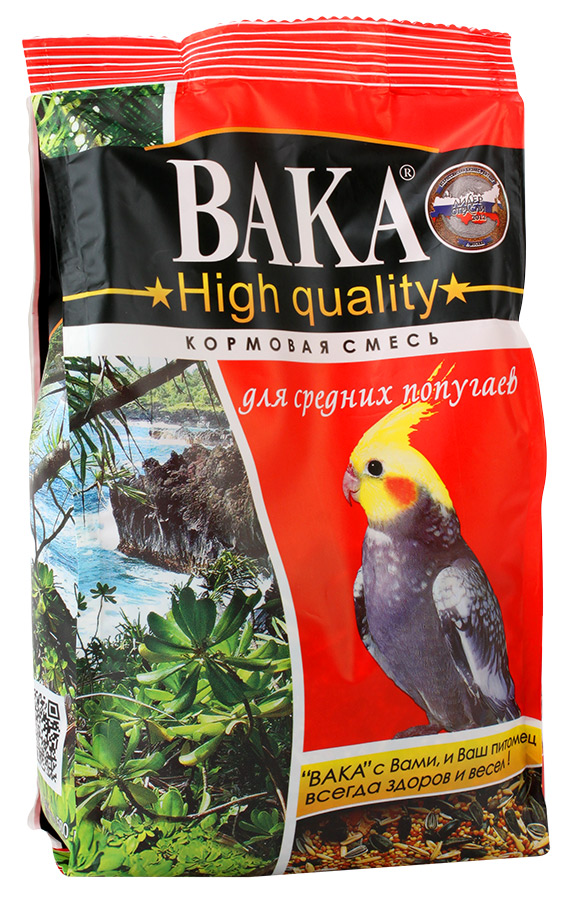 Корм для средних попугаев Вака High Quality  500 г. от зоомагазина Дино Зоо