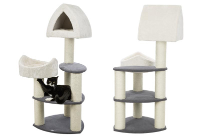 Игровой комплекс для кошек, сизаль+плюш Marcy Soft scratching post, 130 см, цвет серый, Trixie